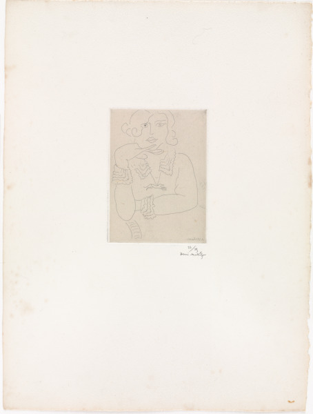 FIGURE WITH LACE COLLAR AND CUFFS