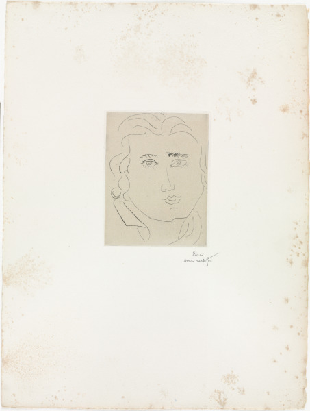 HEAD OF A GIRL WITH RECTANGULAR EYEBROWS