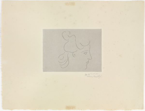 PROFILE OF GIRL WITH GRECIAN HAIRSTYLE