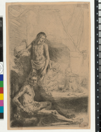 MALE NUDE, SEATED AND STANDING