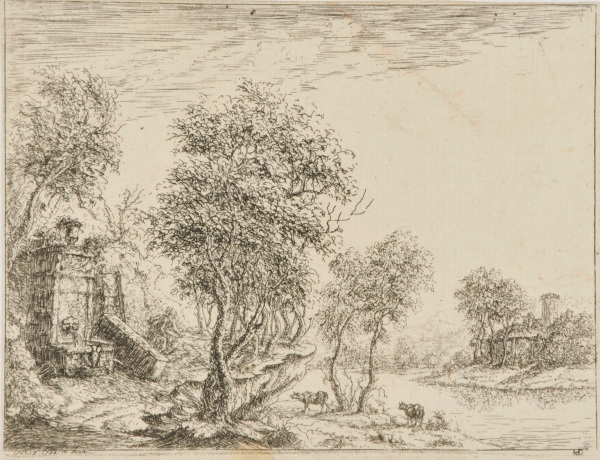 LANDSCAPE WITH CLASSICAL FOUNTAIN