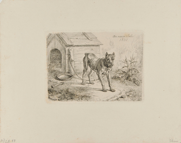 THE CHAINED DOG AT NEW YEAR'S (DER KETTENHUND ZU NEUJAHR), NEW YEAR'S CARD FOR 1831
