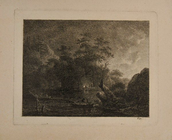 NIGHT SCENE, WITH MEN IN BOATS