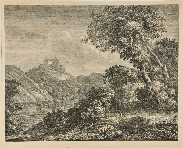 LANDSCAPE WITH CASTLE ON HILLTOP