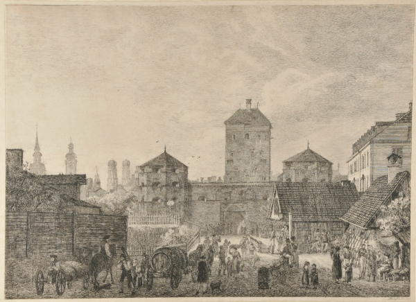 VIEW OF MUNICH WITH ONE OF THE CITY GATES