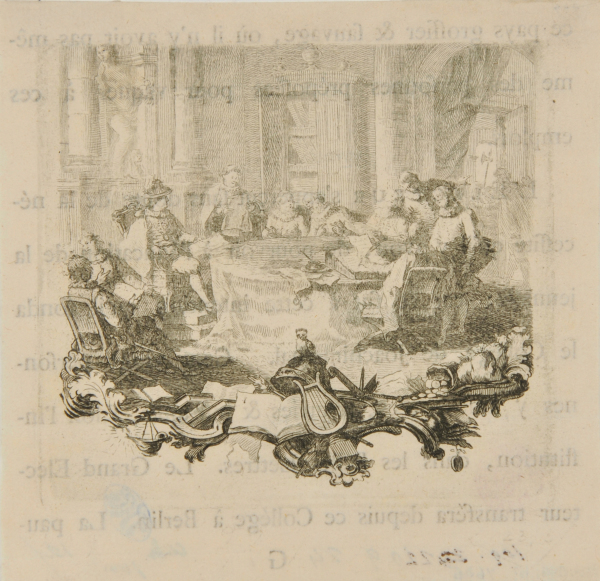 VIGNETTE WITH PEOPLE SEATED AROUND A TABLE