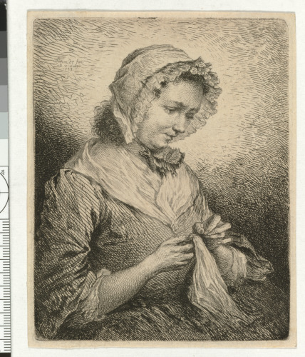 THE ARTIST'S WIFE SEWING