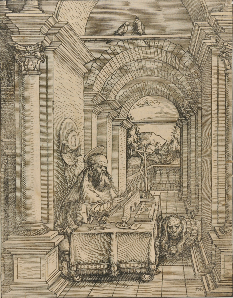 SAINT JEROME IN HIS STUDY WRITING