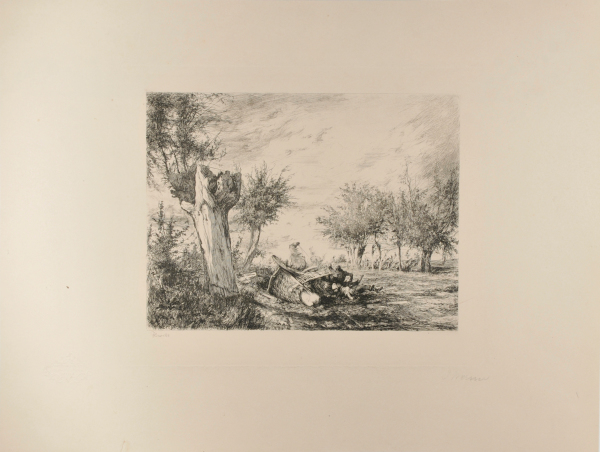 LANDSCAPE WITH OVERTURNED WAGON