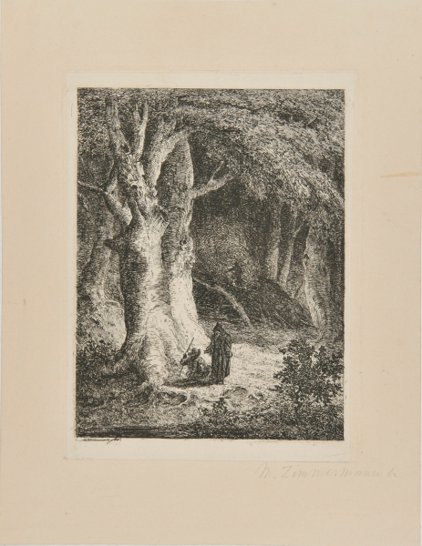 FOREST INTERIOR WITH HERMIT