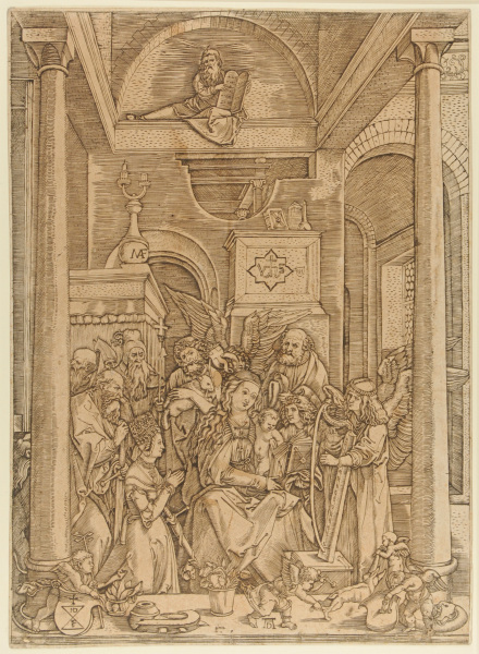 VIRGIN AMONG SAINTS AND ANGELS