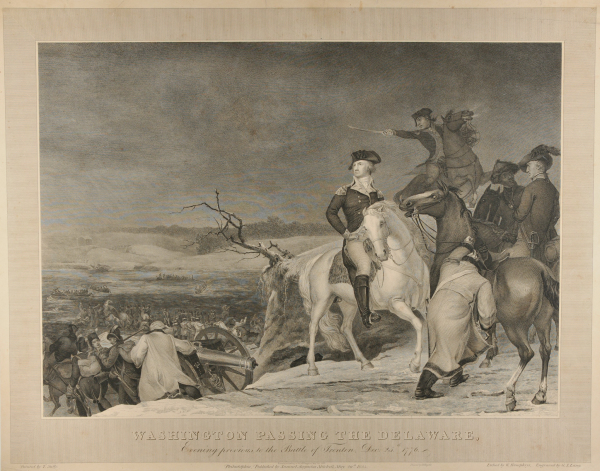 WASHINGTON PASSING THE DELAWARE, EVENING PREVIOUS TO THE BATTLE OF TRENTON, DEC. 25TH, 1776