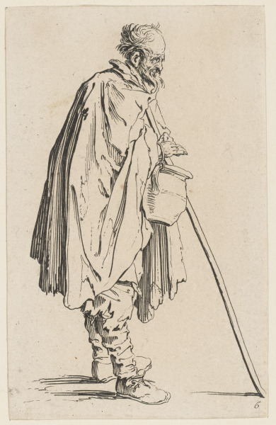 THE BEGGAR WITH THE PITCHER AND STAFF