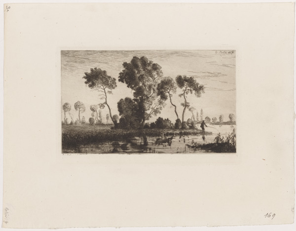 LANDSCAPE WITH MAN FISHING