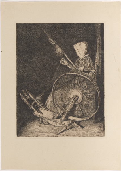 BRETON GIRL SPINNING