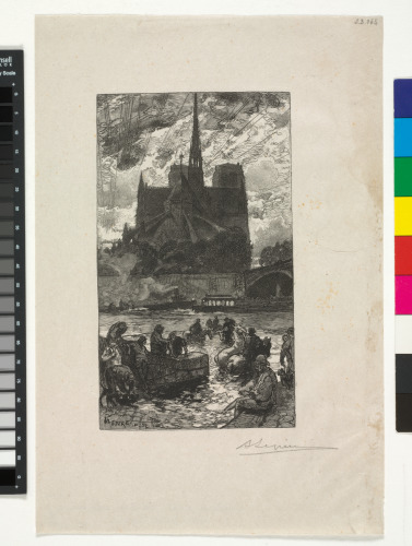 WATERING PLACE BEHIND NOTRE DAME, SETTING SUN