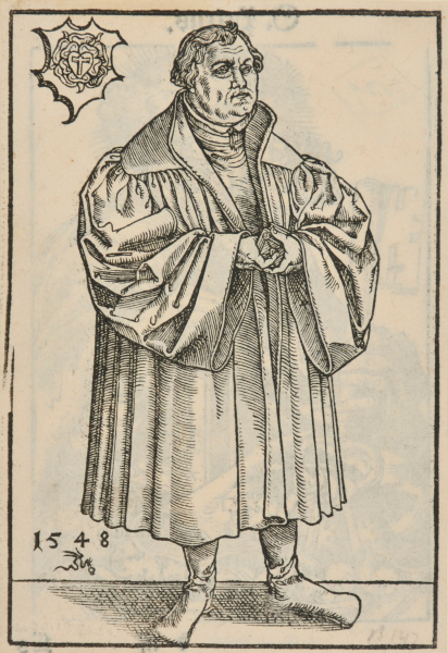 RECTO: MARTIN LUTHER, FULL LENGTH TO THE RIGHT; VERSO: BUST OF SAINT PETER