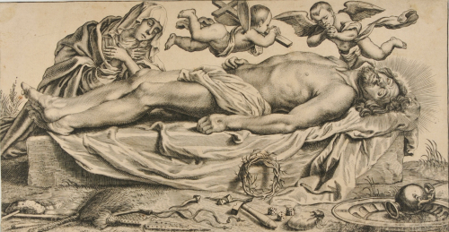 CHRIST, WITH THE INSTRUMENTS OF THE PASSION, MOURNED BY THE VIRGIN