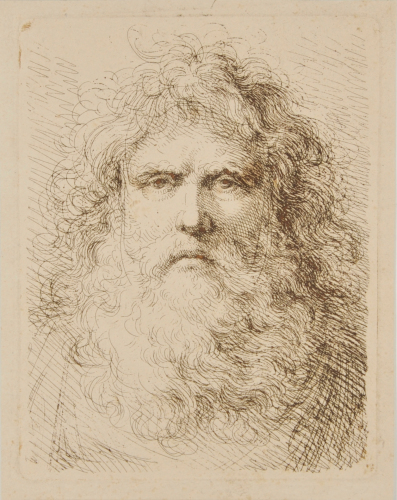HEAD OF MAN WITH LONG HAIR AND BEARD