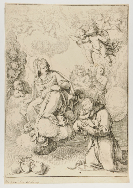 THE VIRGIN IN THE CLOUDS WITH ST. BERNARD HOLDING THE CHRIST CHILD