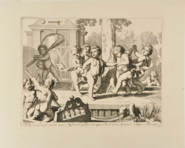 PUTTI PLAYING AROUND A TREE