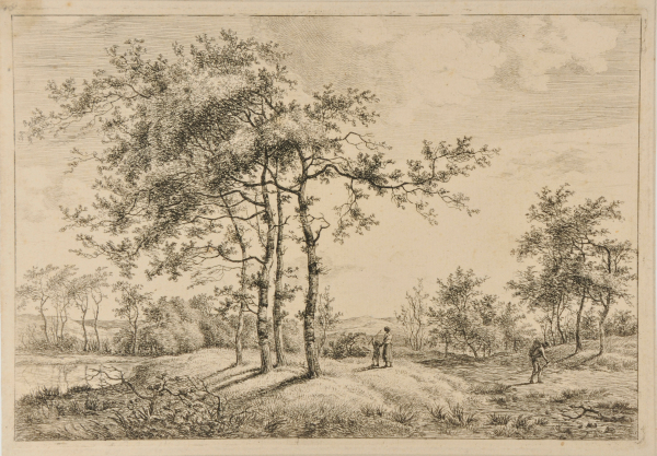 LANDSCAPE WITH GROUP OF FOUR TREES IN CENTER