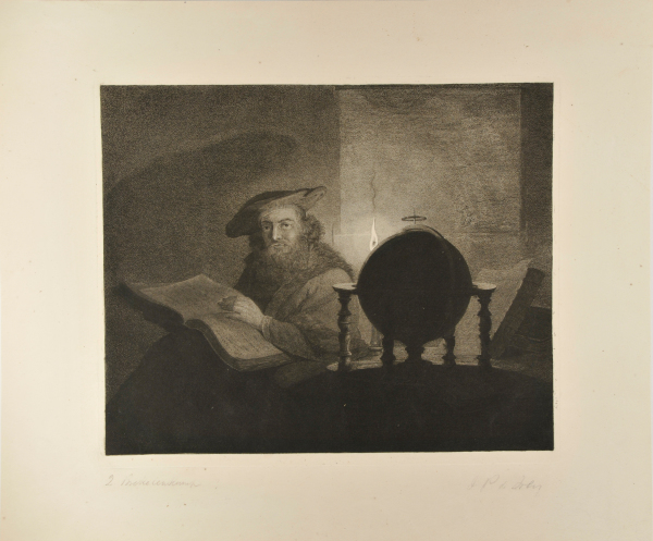 PHILOSOPHER READING BY CANDLELIGHT