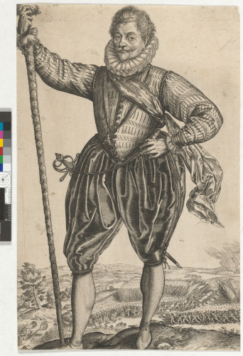 PIKE-BEARER, FACING RIGHT