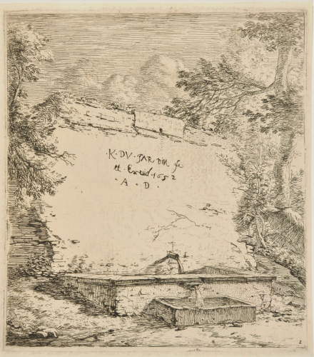 TITLE PLATE WITH FOUNTAIN