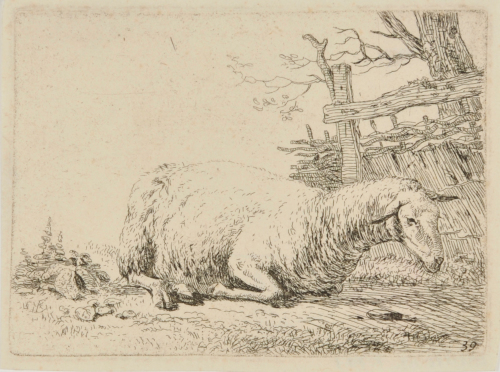 THE SHEEP BY THE STRAW FENCE