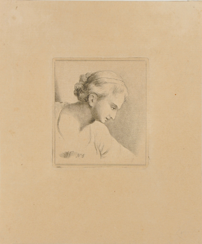 PROFILE OF WOMAN, TURNED TO RIGHT