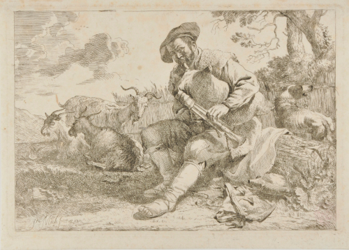 SHEPHERD PLAYING THE BAGPIPE