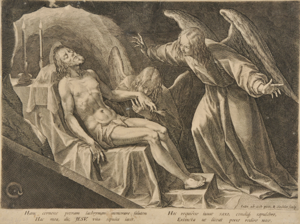 BODY OF CHRIST MOURNED BY TWO ANGELS