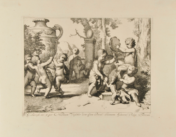 PUTTI PLAYING MUSICAL INSTRUMENTS AND A DOG