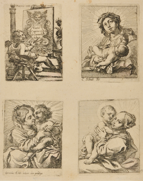 TITLE PLATE; VIRGIN AND CHILD; VIRGIN AND CHILD, VIRGIN TURNED TO RIGHT; VIRGIN AND CHILD, VIRGIN TURNED TO LEFT