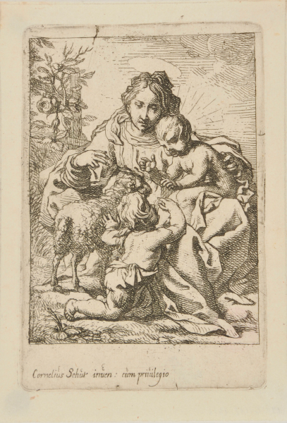 THE VIRGIN AND CHILD, WITH INFANT ST. JOHN AND LAMB
