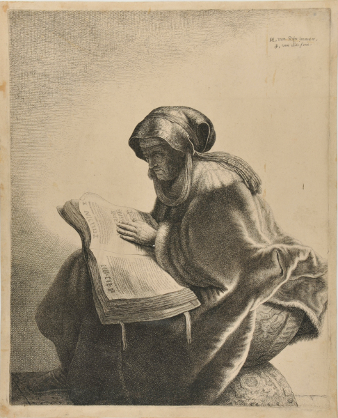 OLD WOMAN READING