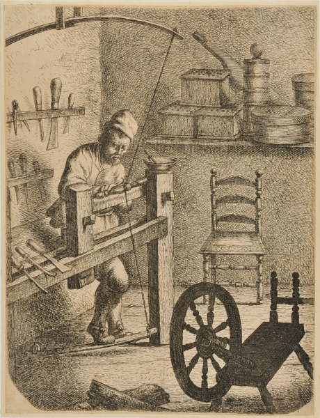 THE TURNER AT THE LATHE