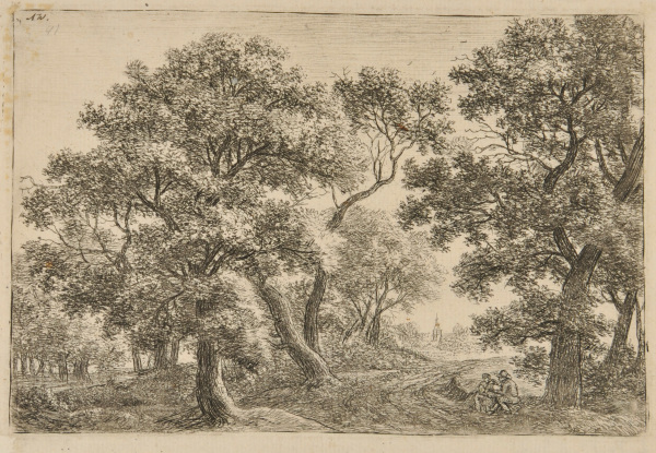 A MAN AND THE WOMAN AT THE FOOT OF AN OAK