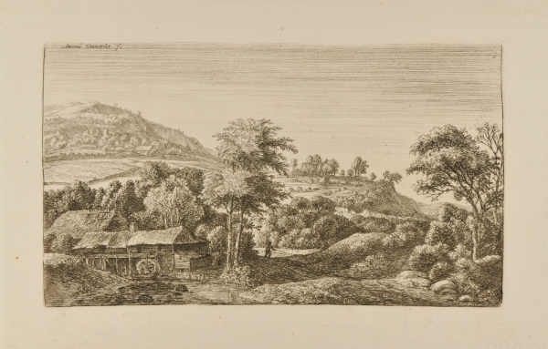 WATERMILL AT THE FOOT OF A HILL