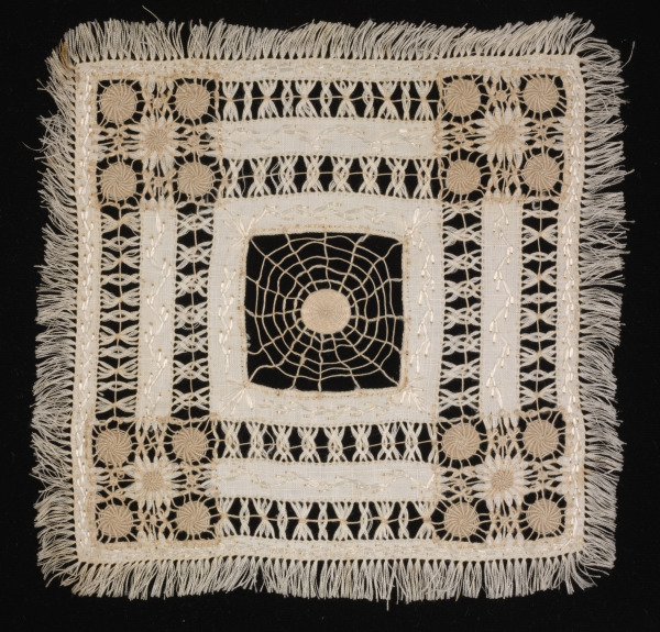 Drawn Thread Work Square Doily