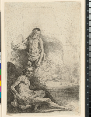 MALE NUDE, SEATED AND STANDING (THE WALKER)