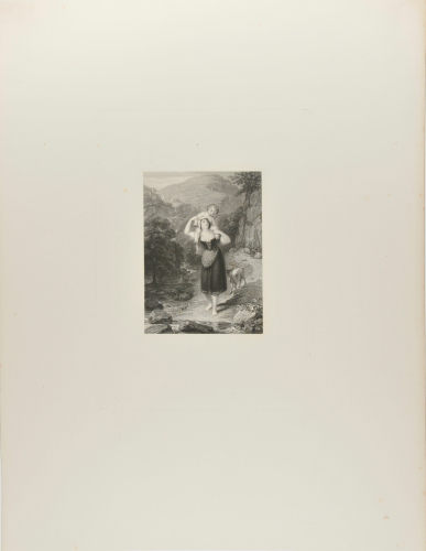 ITALIAN GIRL CARRYING NUDE CHILD ON HER SHOULDERS