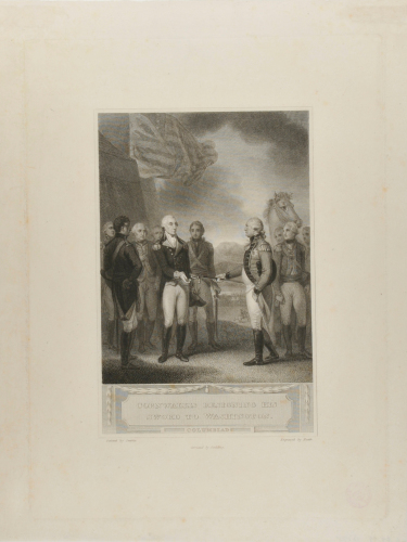 CORNWALLIS RESIGNING HIS SWORD TO WASHINGTON