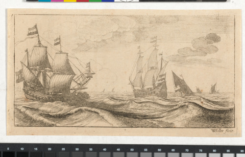 TWO WARSHIPS UNDER SAIL