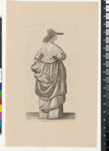 LADY WITH HAT WITH WIDE BRIM