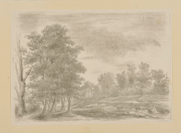 LANDSCAPE WITH HOUSE AMID TREES