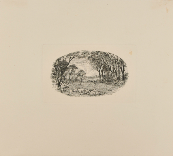 LANDSCAPE WITH FLOCK OF SHEEP