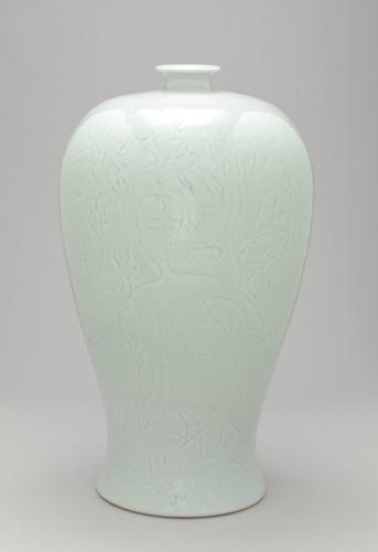 Vase with Carved Design of Boys in a Bamboo Grove