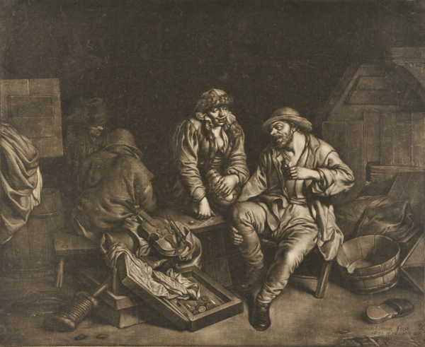 PEASANTS WITH VIOLIN AND BACKGAMMON